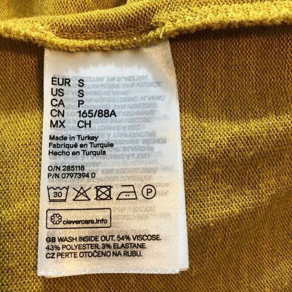 H&M So Soft! Stretch Mustard Fuzzy MedWeight Knit Shirt/Top Sweater Sz S - Picture 5 of 5